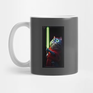 Fun Cat Print ~ AI Art ~ Fantasy Cat ~ Sci-fi Cat ~ Cats with Lightsabers Mug